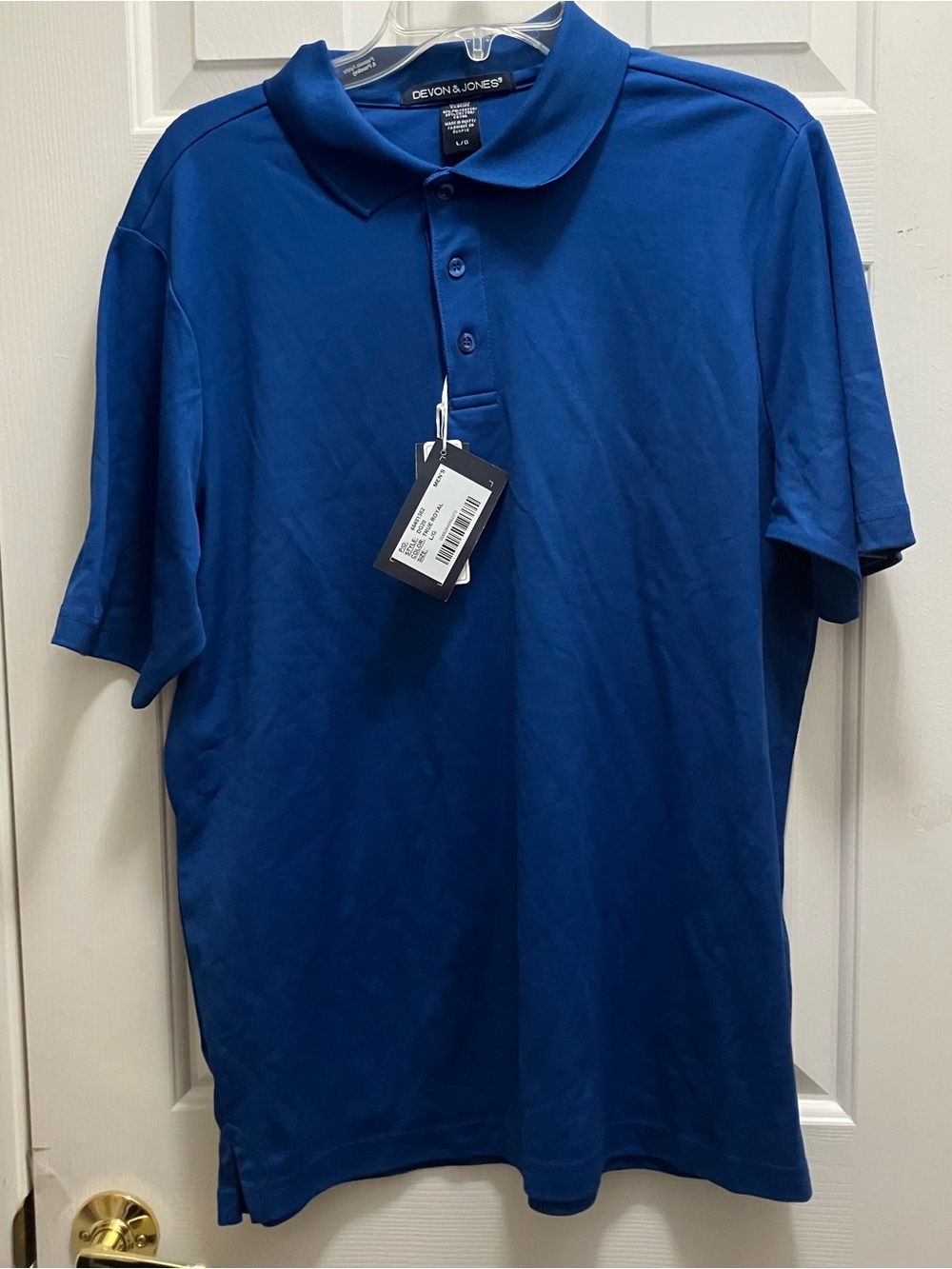 Devon & Jones Men's True Royal Stretch Polo DG120 Size Large